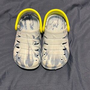 Kids Shoes with Light Green and Blue Design